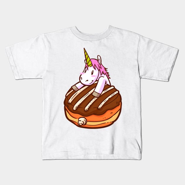Valentine Unicorn Kids T-Shirt by timegraf